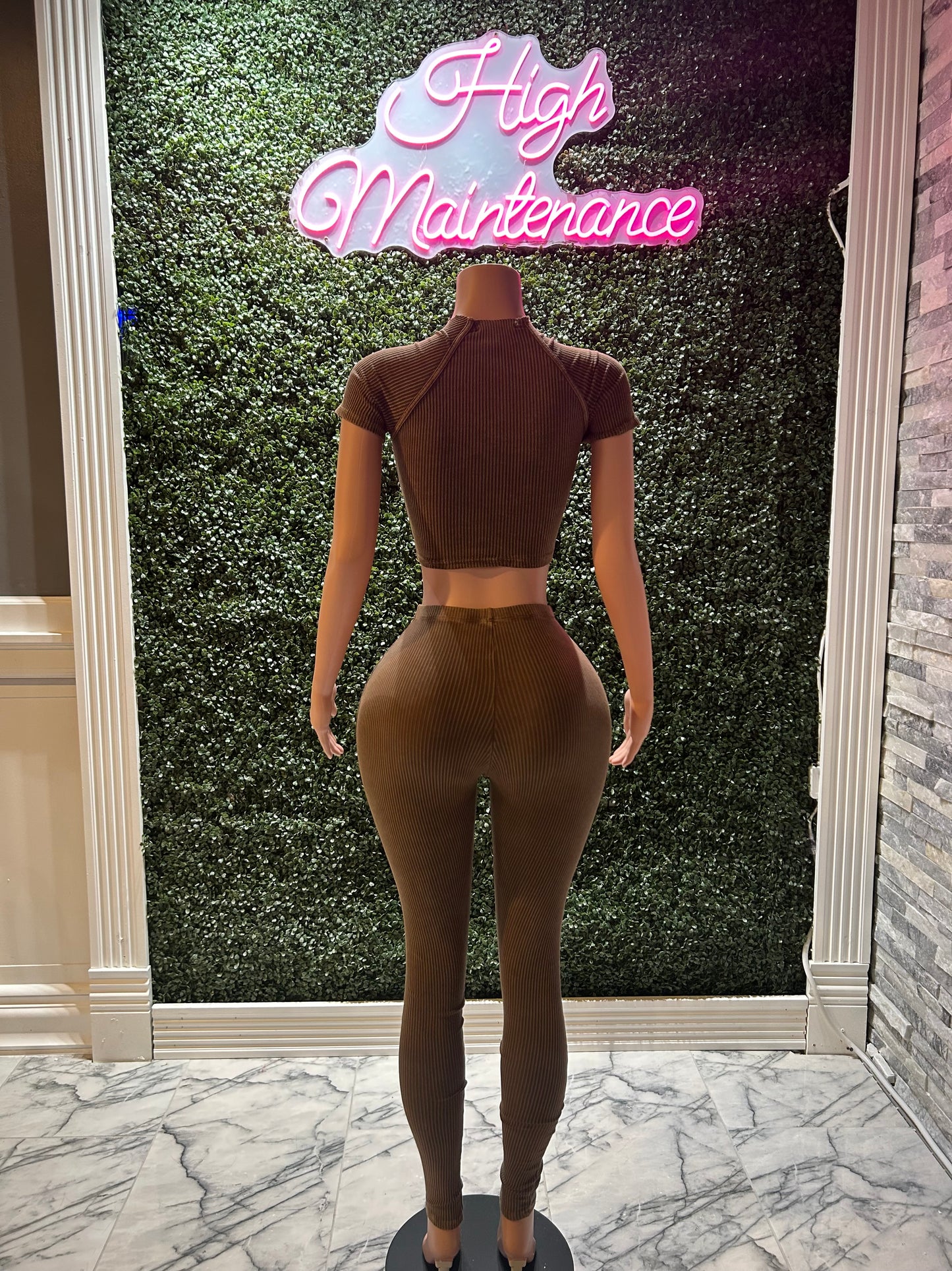 Cutie girl pant set (mocha)